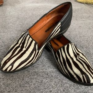 The Kooples zebra Leather loafers size 39 (9 US)